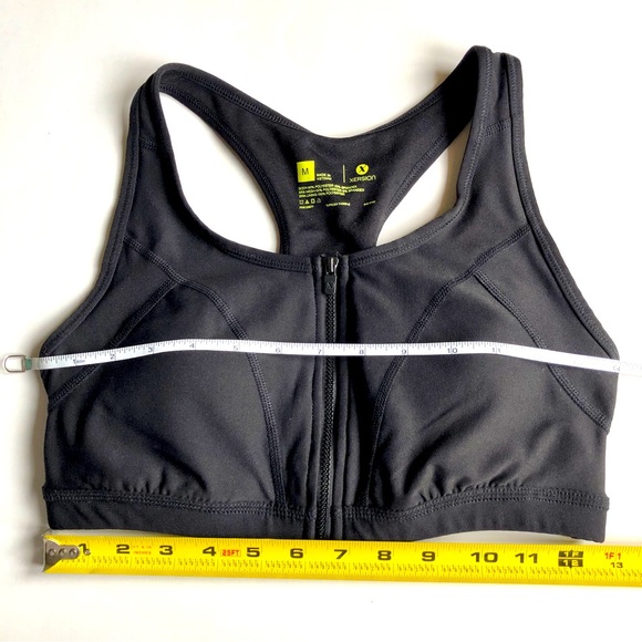 NEW XERSION Sports Bra Front Zip High Support Black Medium Women’s NWOT - Picture 9 of 16